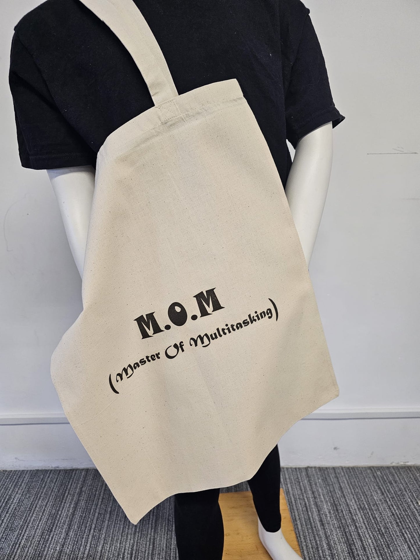 MOM Master Of Multitasking Tote Bags printed on both sides Large 50cm x 40cm