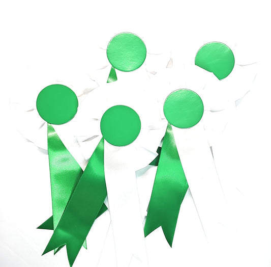 10 x White and Green Rosettes