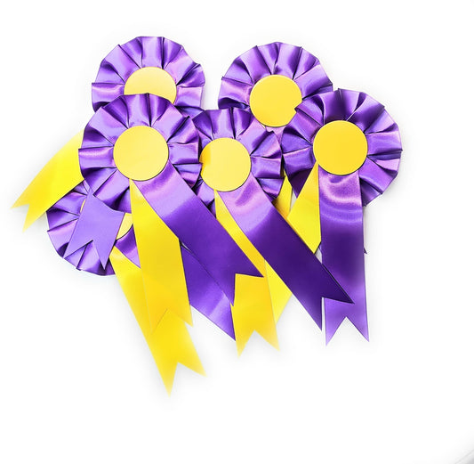 10 x Purple and Yellow Rosettes