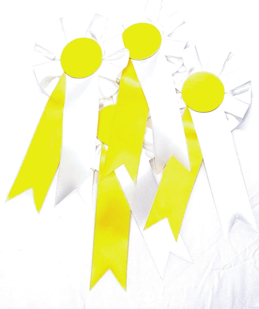 10 x White and Yellow Rosettes