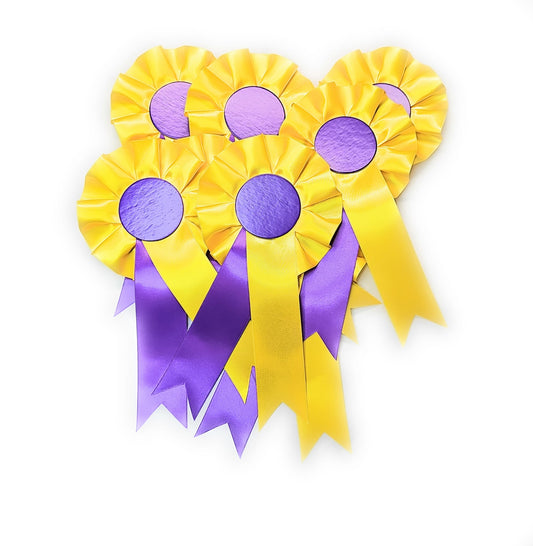 10 x Yellow and Purple Rosettes