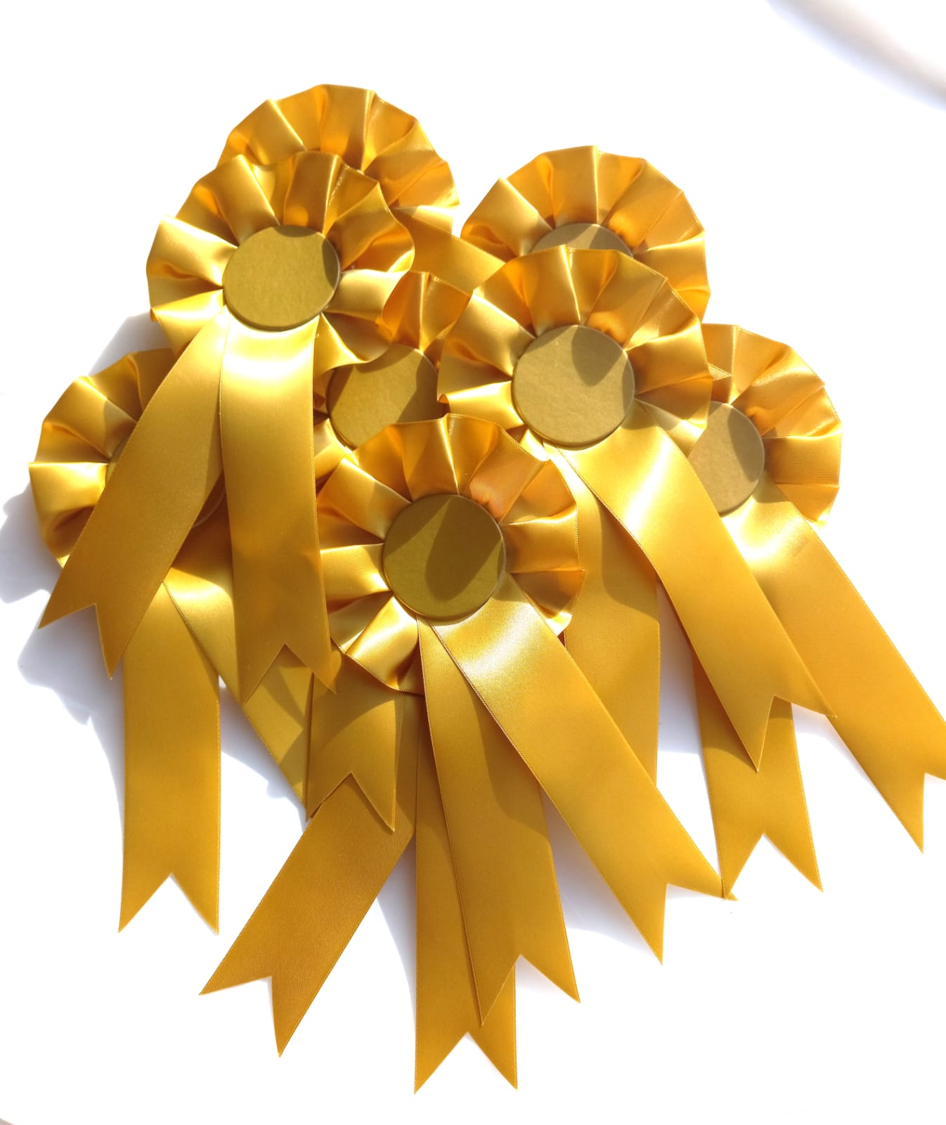 10 X 1 Tier Gold Rosettes