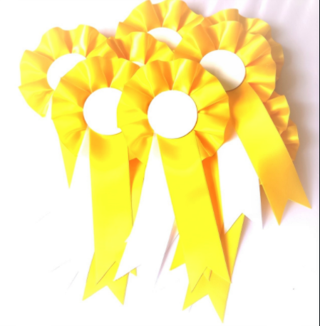 10 X Yellow and White rosettes