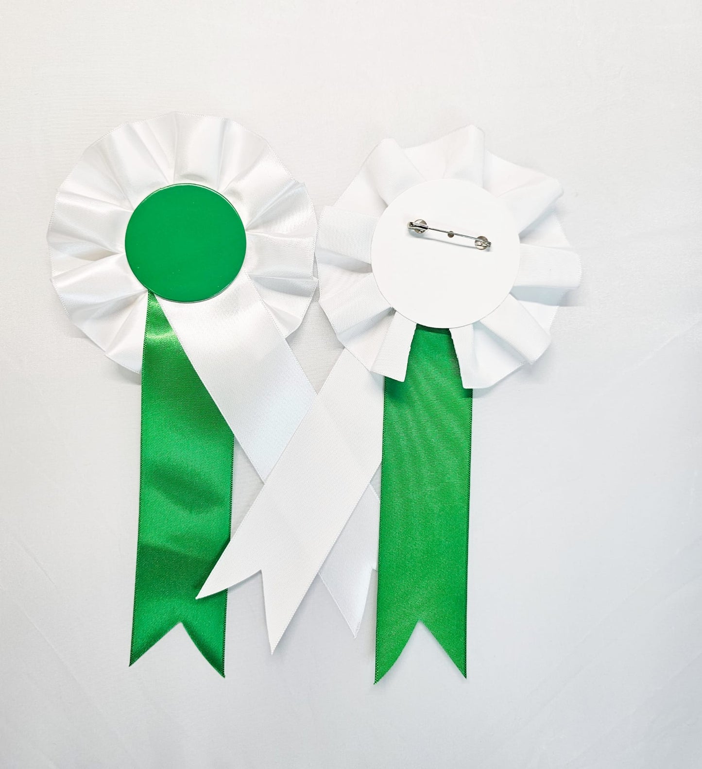 10 x White and Green Rosettes