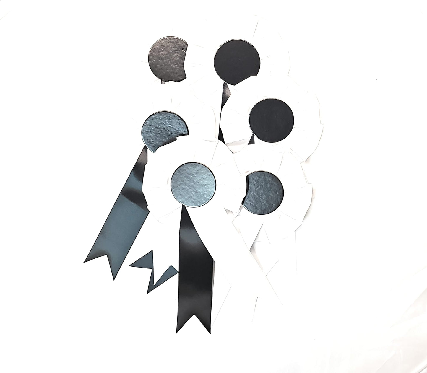 10 x White and Black Rosettes