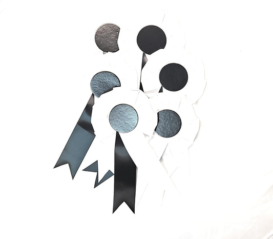 10 x White and Black Rosettes