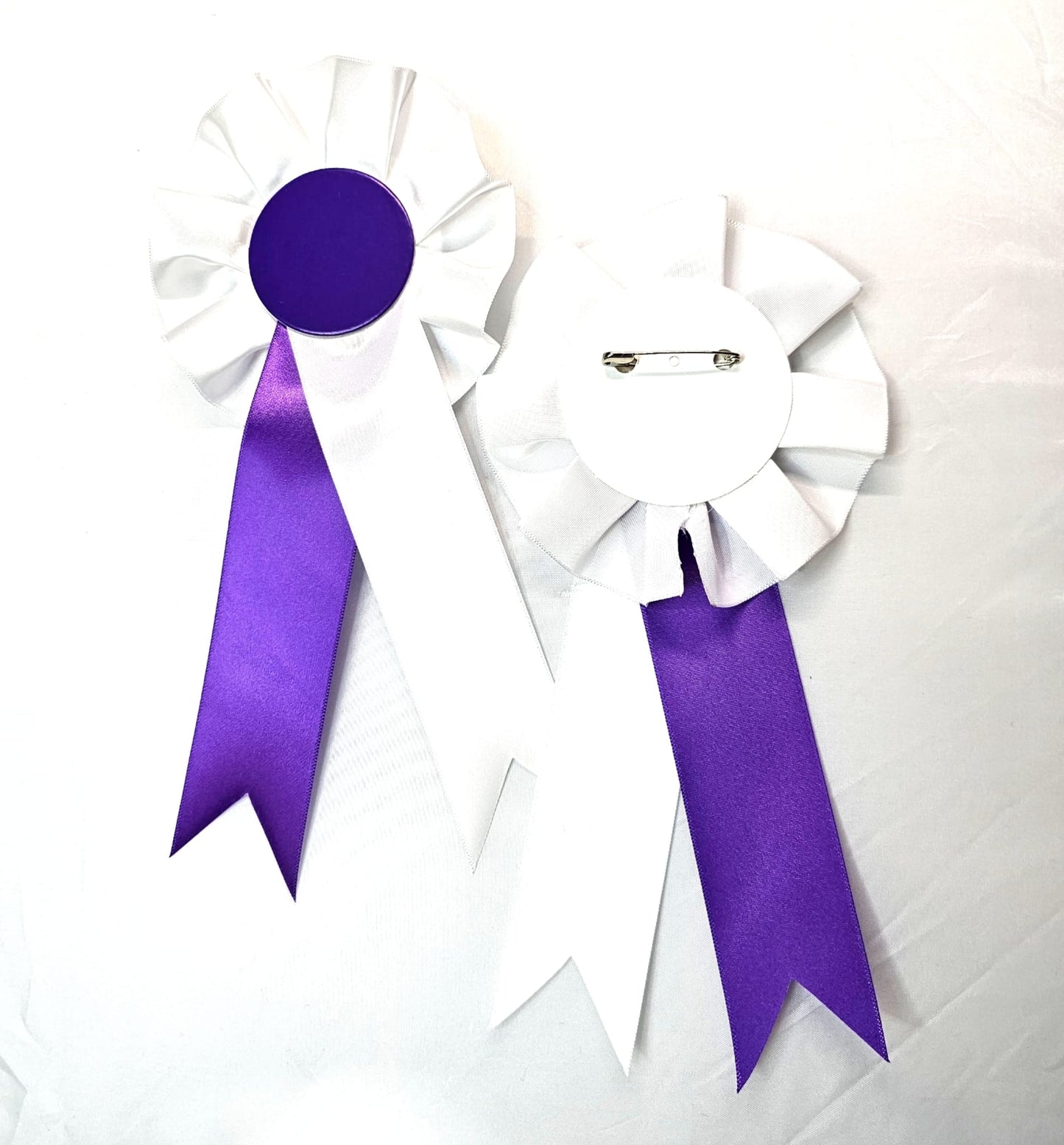 10 x White and Purple Rosettes