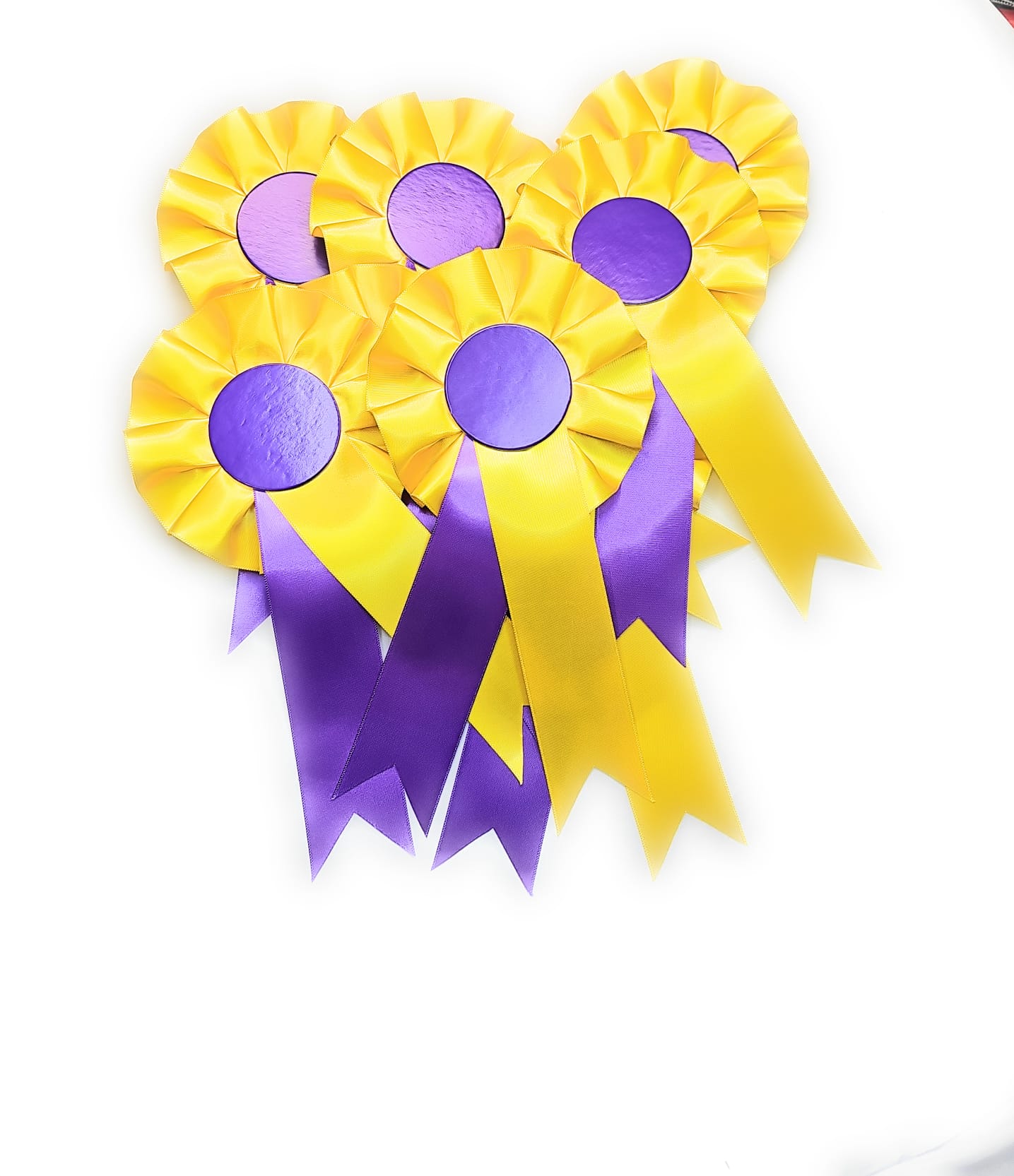 10 x Yellow and Purple Rosettes