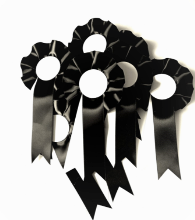 10 X Black and White Rosettes