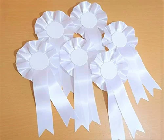 10 X White Rosettes